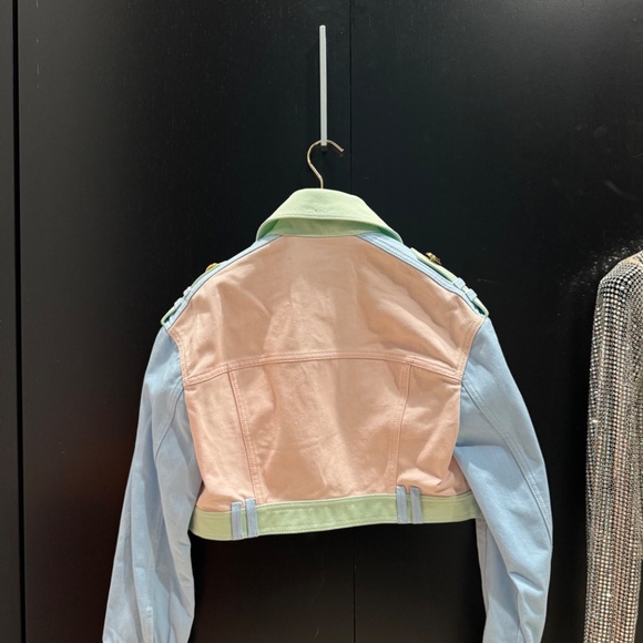 Balmain Pastel Cropped Denim Jacket - Picture 5 of 8